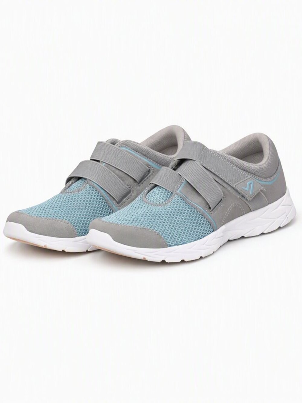 Vionic Suede & Mesh Adjustable Sneakers Ema New in Box Light Gray Size 11 Wide